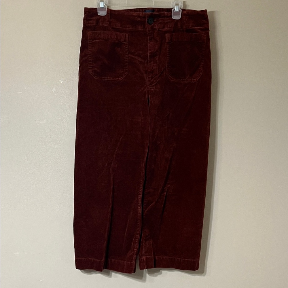 Anthropologie Deep Burgundy Wide Leg Pants